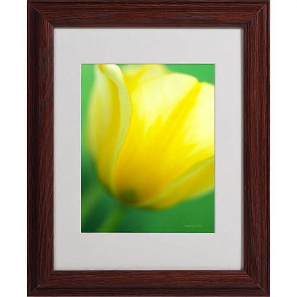 Trademark Fine Art "Hint of a Tulip" Matted Framed Canvas Art by Kathy Yates