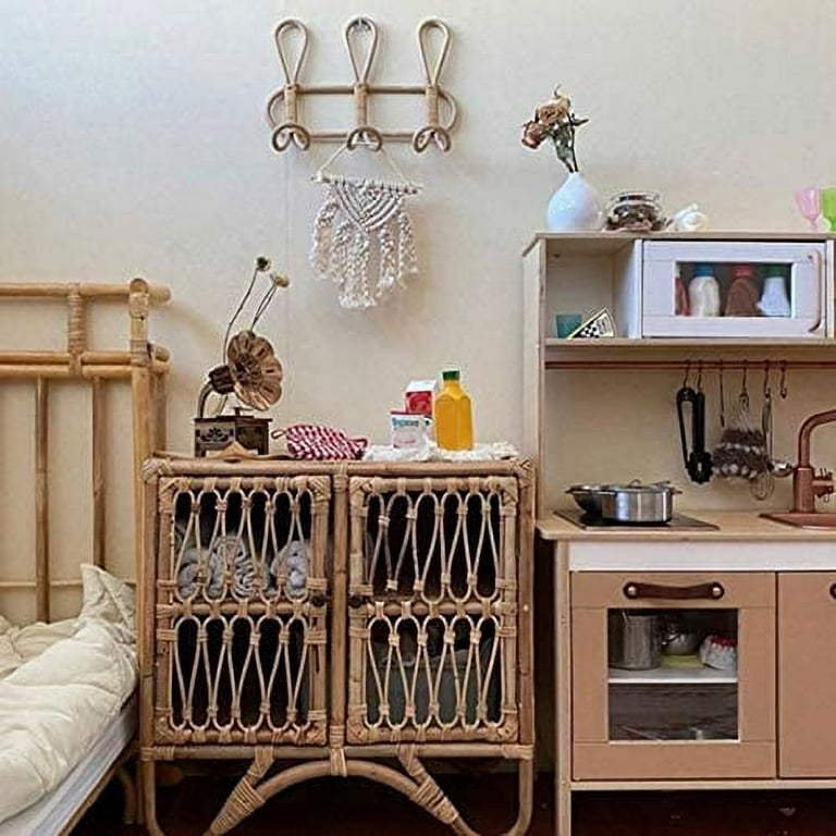 Rattan Wall Hooks Kids Clothes Organizer Rack Clothes Hat Hanging Hook Rattan Hanger Kids Room Decor Hanger For Kids Room Walmart