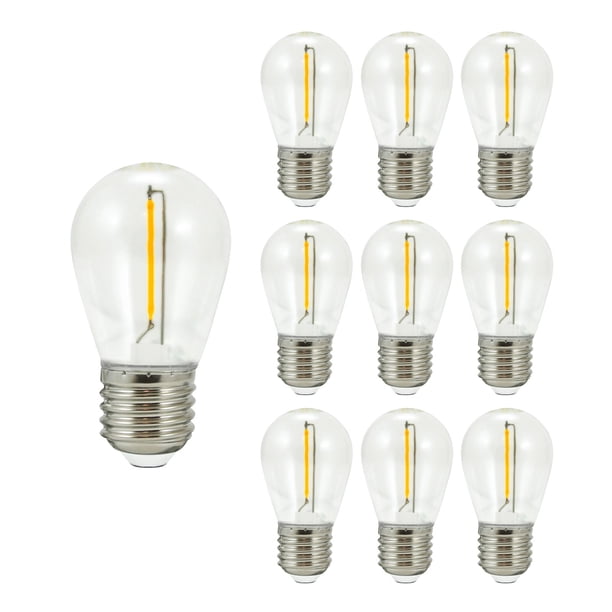 Paquete con 10 focos LED 1W luz cálida vintage de plástico, repuestos para guirnalda