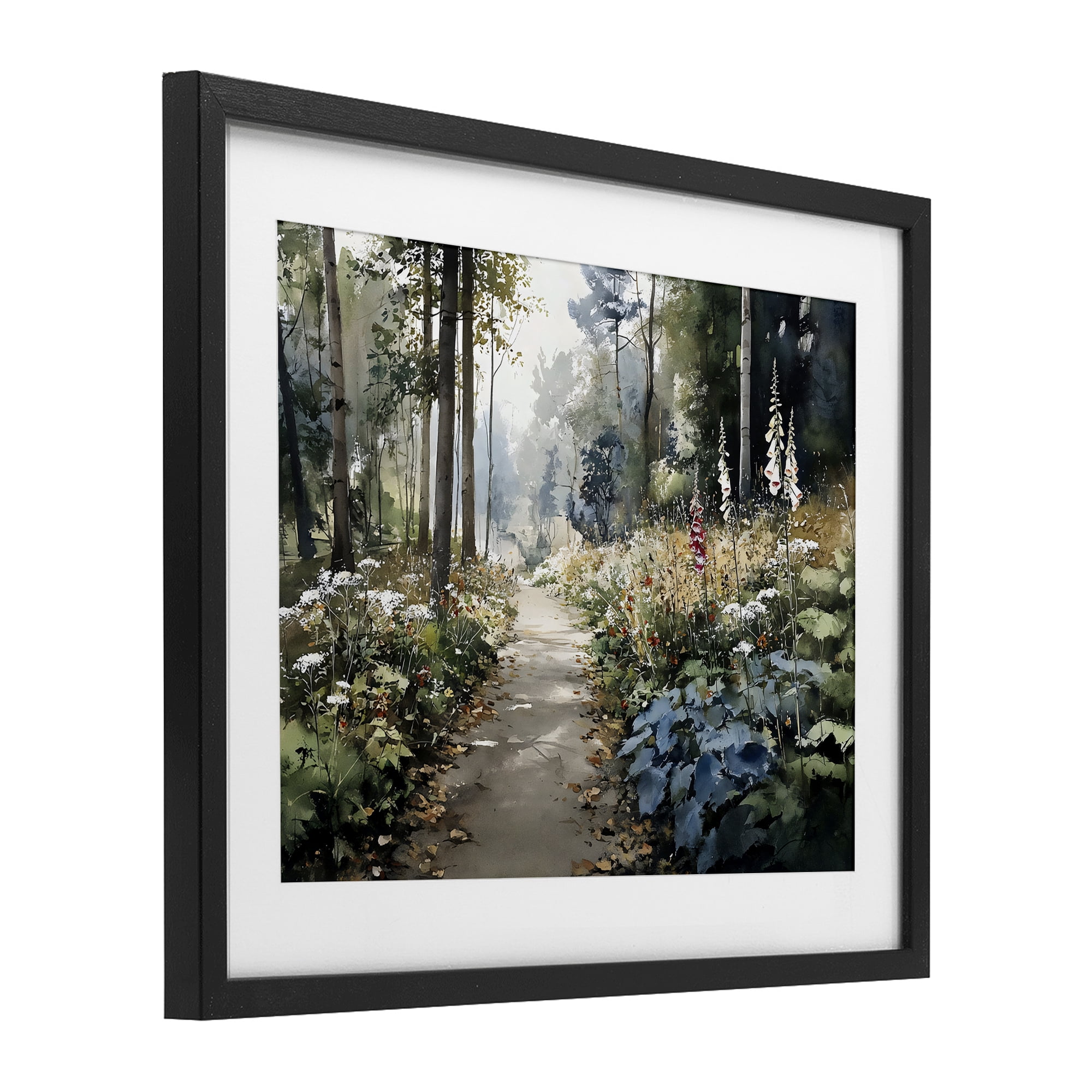 Stupell Industries Foliage Forest at Dusk Black Framed Print Under Glass, design by Franklyn Gregory