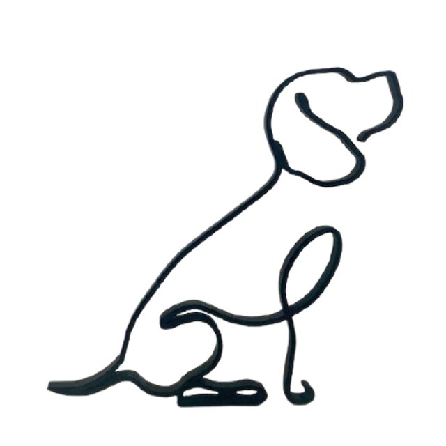 asddcavvf Metal Statue Abstract Dog Sculpture Animal Collection Decoration Living Room Study Decoration Ironwork Snowflake Clues Ornament
