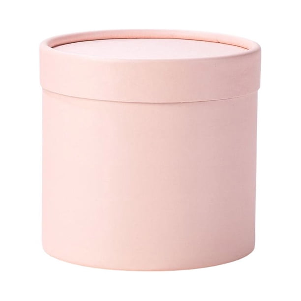 Yuarrent Caja de cartón rosa para fiesta, Cubo de flores, regalo, embalaje de regalo, tienda de boda redonda, suministro de adornos de Almacenamiento y organización del hogar Rosa