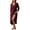 Jujube Red, variant on Ekouaer Women Robes Long Knit Bathrobe Lightweight Soft Summer Kimono Robes Casual Loungewear with Attached Belt
