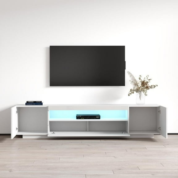 Meble Furniture Miami 200 Modern 79-inch TV Stand White