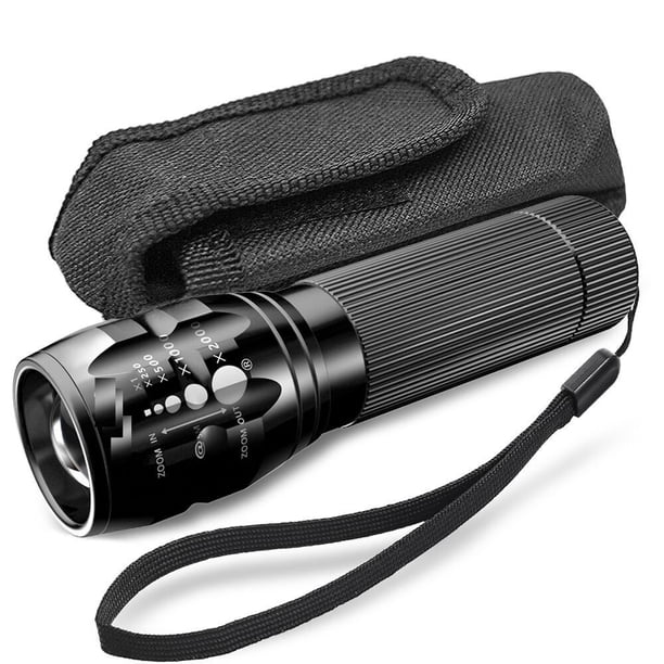 Potente linterna para bicicleta, luz telescópica con zoom de tres lúmenes, linterna de emergencia