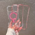 thumbnail image 3 of for iPhone 16 Clear Magnetic Case with Anti-Drop Wrist Strap, Military Grade Drop Protection Anti-Yellowing Cell Phone Cover - Rugged Durable Shockproof Protective Bumper Case, Pink, 3 of 9