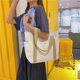 thumbnail image 3 of Bolso de hombro de lona, multifuncional, de gran capacidad, diseño moderno, suave, transparente, suave, retro elegante, 3 of 6