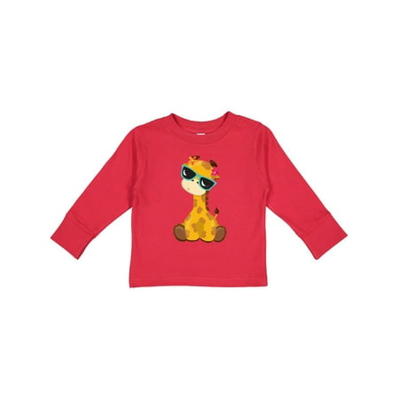 

Inktastic Giraffe With Blue Sunglasses Cute Giraffe Gift Toddler Boy or Toddler Girl Long Sleeve T-Shirt