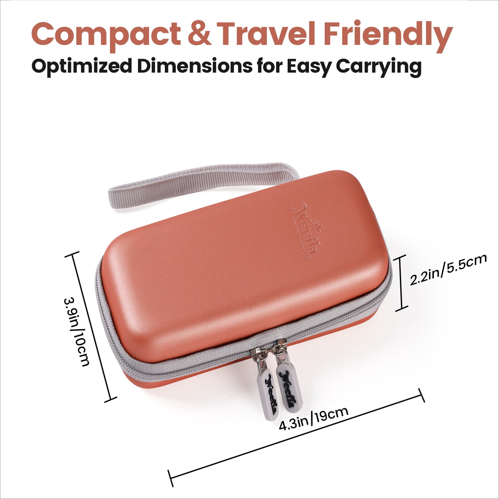 weefla Custom-Fit Insulated Cooler Travel Case for 2 Zepbound or Mounjaro Injector Pen, TSA Approved Cold Pack, Hard Shell & Easy to Clean, Compact Syringe Box Holder for Trip (Gray, Dual)