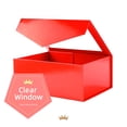 thumbnail image 3 of Cajas de Regalo PACKQUEEN Rojas con Ventana 24x17,5x10 cm (Paquete de 5), 3 of 6