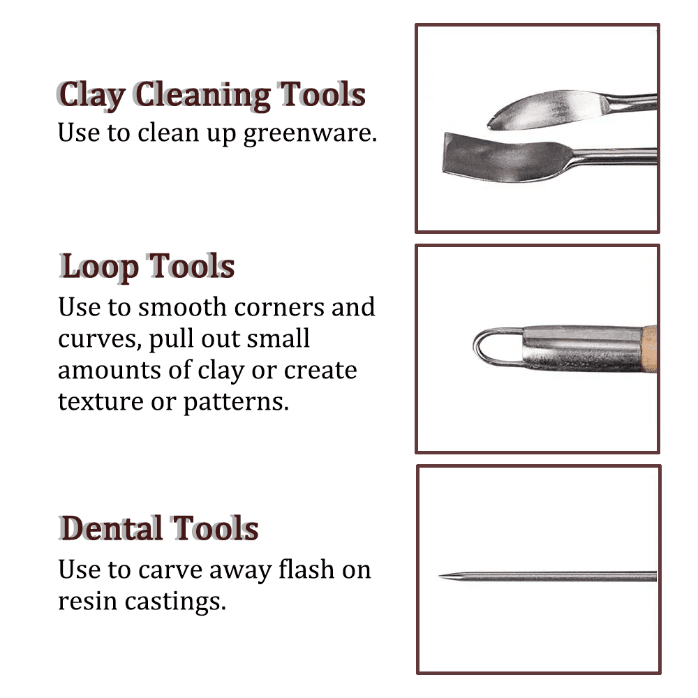 Tonsiki 61pcs Ceramic Air Dry Clay Tool Carving Set, Pottery Polymer Clay Tool Sculpting Kit For Adult & Kid DIY Art Craft
