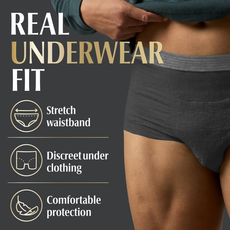 Depend, Incontinence Underwear for Men, 72 ct, Black S/M - Walmart.com