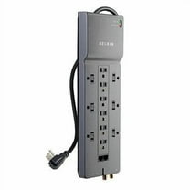 Belkin 12-Outlet Home and Office Series Surge Protector, 8ft Cord, Gray