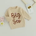 thumbnail image 2 of Toddler Baby Girl Sweater Big Sister Long Sleeve Knit Pullover Top Sister Outfits Fall Winter Clothes, 2 of 8