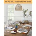 thumbnail image 5 of 13 Inch Round Placemats Set of 6, Orange Blue Pumpkins Fall Non Slip Heat Insulation PP Table Mats, Thanksgiving Maple Leaf Birds Washable Place Mats for Kitchen Dining Party Table Decor, 5 of 7