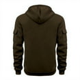 thumbnail image 4 of Domzest Tactical Hoodies Pullover Men Half Zip Big and Tall V Ncek with Long Sleeve Hoodies Warm Winter Fleece Hooded Hoodies Lightweight Sport Clothings with Arm Zip Pocket Coffee 2XL, 4 of 4