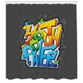 thumbnail image 3 of Ambesonne Youth Shower Curtain, Graffiti Art Youth Power, 69"Wx70"L, Multicolor, 3 of 3