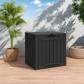Gianna 31 Gallon Resin Deck Box, Waterproof UV Resistant Outdoor