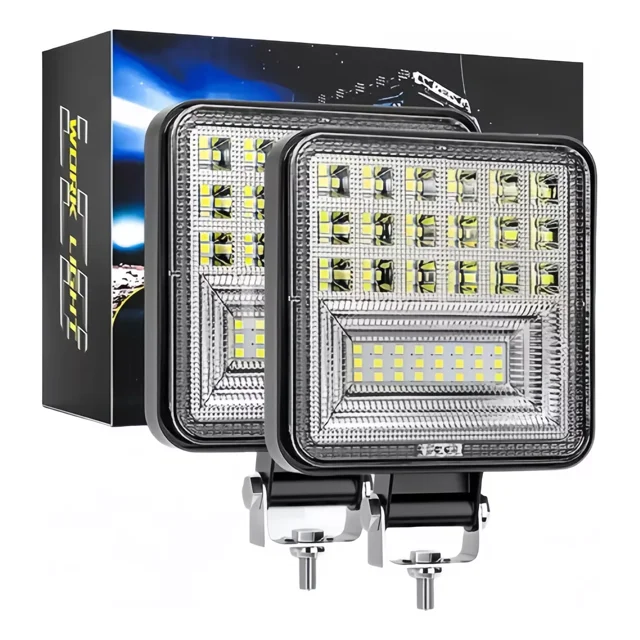 Par Faros Auxiliares Auto Moto Antiniebla Auxiliar 126w42led
