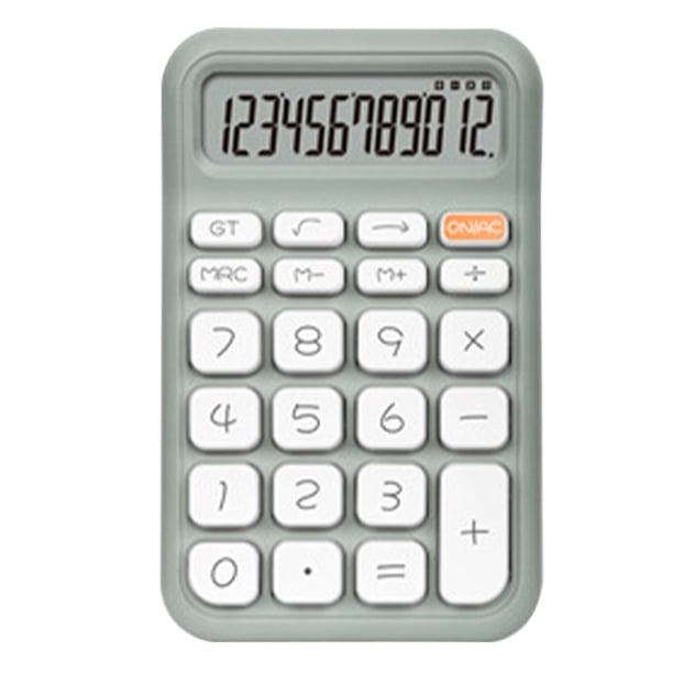 Calculadora de bolsillo de 12 dígitos, calculadora de bloc de notas, calculadora para estudiantes, oficina, color verde