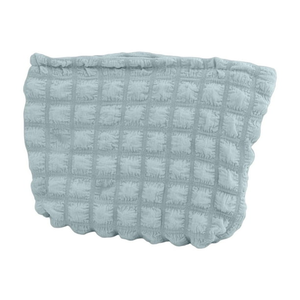 Bolsa de maquillaje con diseño de nubes, estilo Ins, neceser portátil, bolsa de punto a rayas con bloques de color para organizar el almacenamiento en viajes.