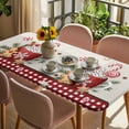 thumbnail image 3 of Christmas Table Cloths for 3 Foot Rectangle Tables, Retro Winter Ice Cream Snowflakes Needles Plaid Patio Waterproof Elastic Fitted Tablecloths, Washable Rectangular Table Cover for Camping, 3 of 8