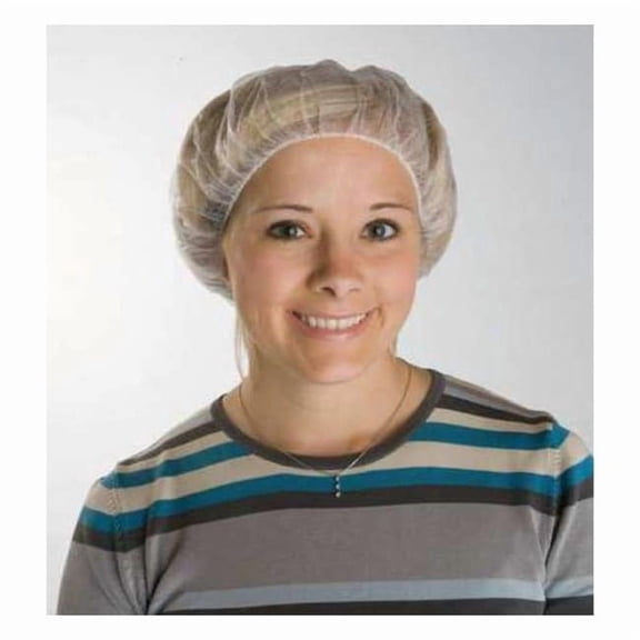 Action Chemical Bouffant Cap, Polypropylene, 21 in Dia., White, M, 1000 PK B21W