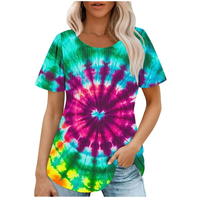 Tops de Ajuste Suelto para las Mujeres de Manga Corta Cuello Redondo Color Sólido, Estante de Imitación de Moda Casual