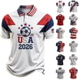 thumbnail image 2 of 2026 New USA Soccer Jersey for Men, United States Jersey Soccer, Jersey USA Fans Crew Neck Short Sleeve Football Retro Streetwear Outdoor T Shirt for Adult(Red, M), 2 of 5