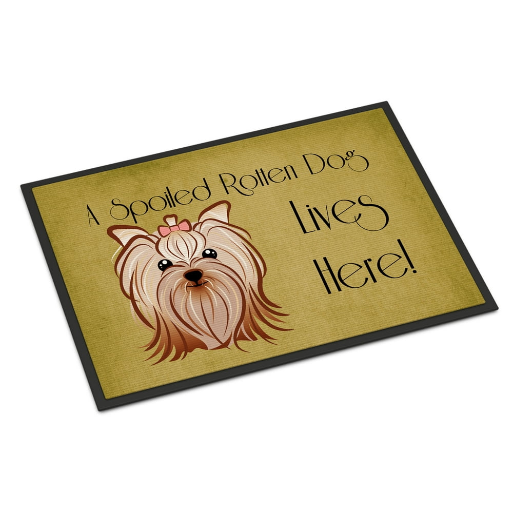 Yorkie Yorkshire Terrier Spoiled Dog Lives Here Door Mat
