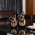 thumbnail image 6 of Black and Gold Decor Desk Sculpture Home Decor Large, Abstract Modern Art Gold Knot Knick Knacks for Shelves, Coffee Table Dining Table, Mantle Cabinet TV Stand Christmas Centerpiece, 6 of 8