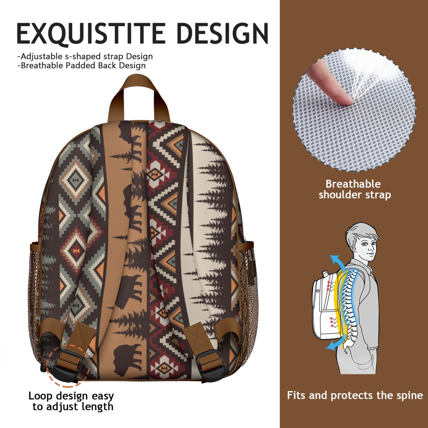 Big Eyes Owl Cartoon Adjustable Backpack - Waterproof & Breathable School Bag for Elementary Students