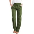 thumbnail image 1 of FJUCHAI Women'sPlus Size Linen Pants Women's Wide Leg Pants Plus Size Linen Drawstring Cropped Pants Drawstring Trousers Culottes S-XXXL, 1 of 8