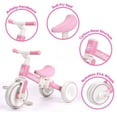 thumbnail image 3 of Wdmiya 5 in 1 Toddler Bike with Push Handle, Tricycles for 1-3 Years Old Kids,Trike Trike with Removable Pedals for Boy Girl, Pink, 3 of 6