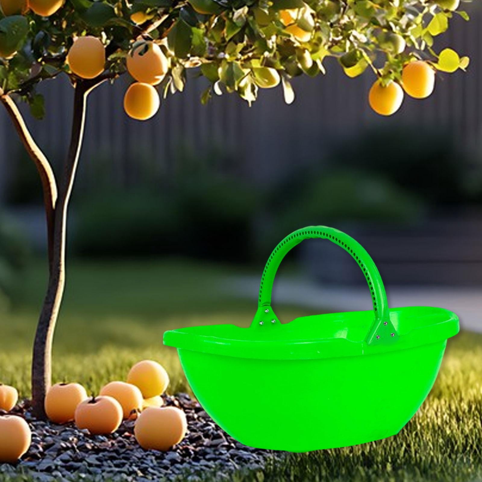 Miulika Garden Harvesting Basket, Picking Basket with Handle, Multipurpose Handheld Harvesting Tool for Lawn, Kitchen, Farm, Garden, Yard Green