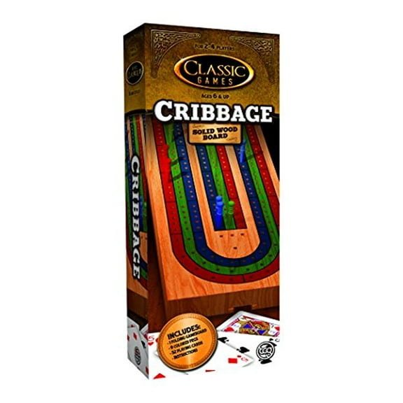 TCG Toys Solid Wood Cribbage Board Game