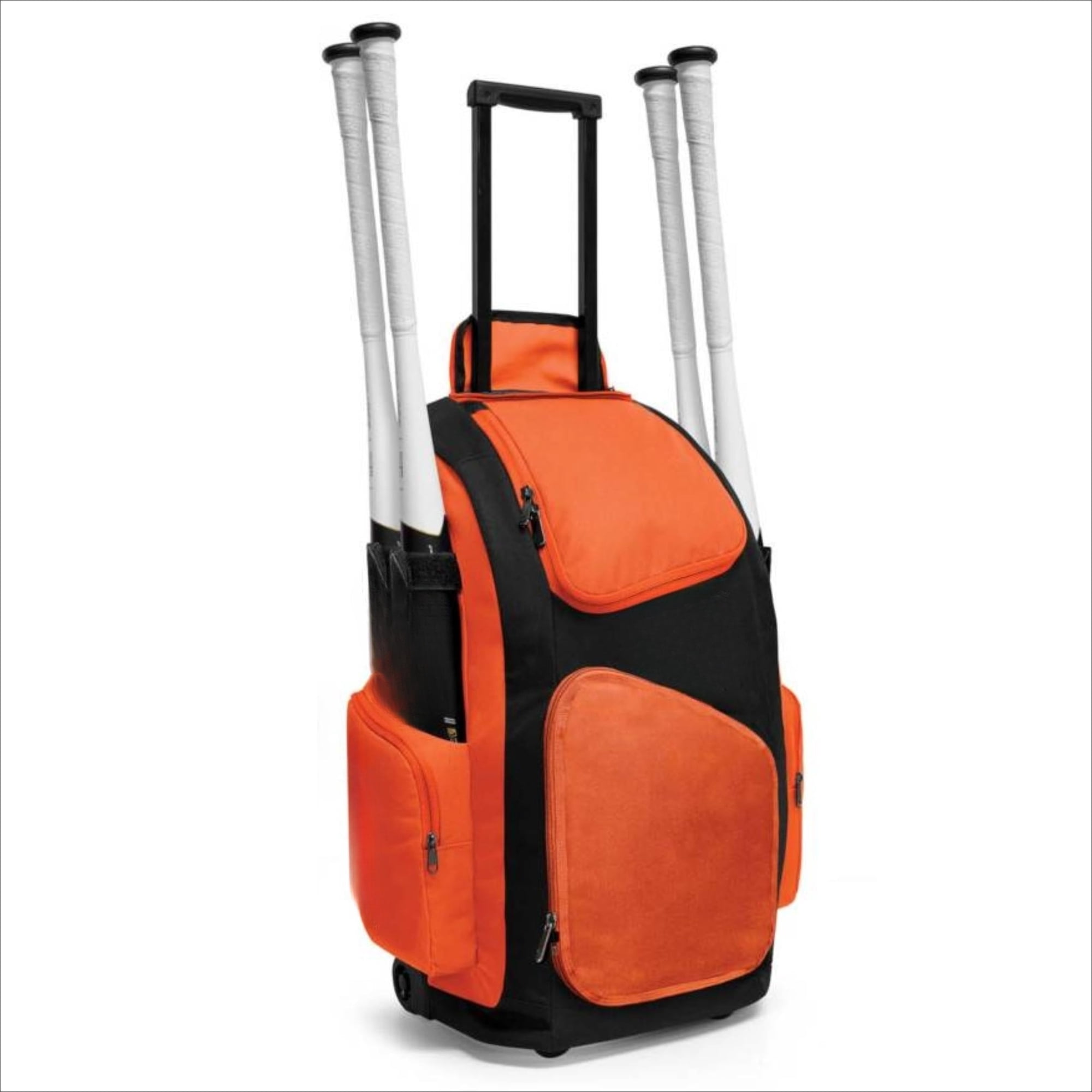Wheeled Sports Equipment Bag, Rolling Baseball & Softball Gear Duffle Bag with Telescoping Handle, Large Storage Travel Bag for Players, Multiple Colors Available