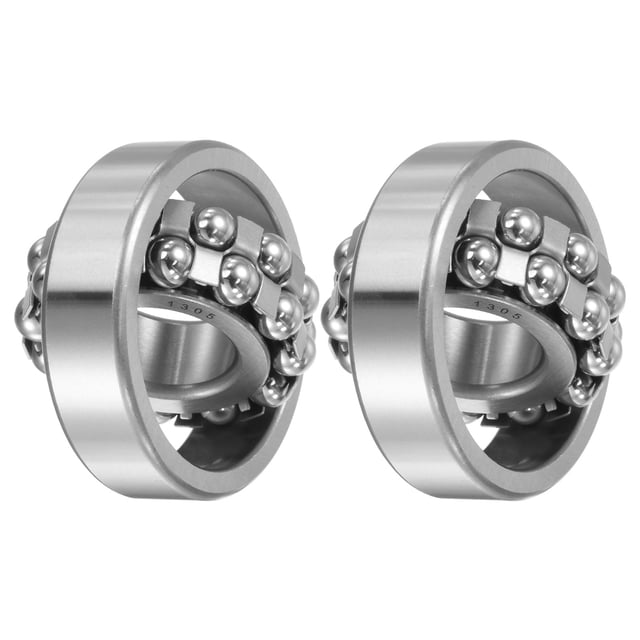 Unique Bargains 25x62x17mm 1305 Roulements à Billes Auto-Alignés Type Ouvert Acier Chromé 2 Pack
