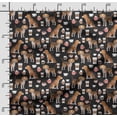 thumbnail image 2 of Soimoi Dog Printed, Poly Canvas Fabric, Decor Sewing Fabric by The Yard 56 Inch Wide,Decorative Fabric for Curtains Tote Bags, Orange & Black, 2 of 5