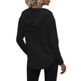 thumbnail image 3 of TARAINYA Women's Long Sleeve V Neck Waffle Weave Drawstring Hoodie Pullover, 3 of 8