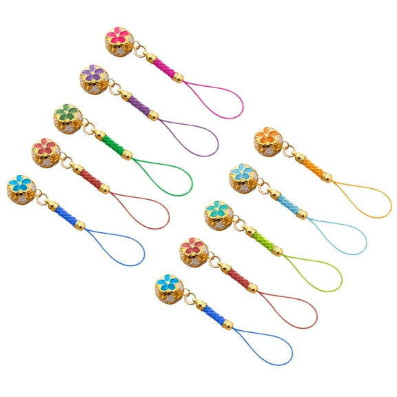 OFFIGAM 10Pcs Phone Charms Strap Assorted Color Cell Phone Charm String Retro Keychain