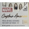 thumbnail image 2 of Captain America Press-On Clutch Nails 24 Nails Medium Coffin Marvel Avengers, 2 of 5