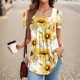 thumbnail image 5 of Gibobby Playera Manga Corta para Mujer Camisetas sin mangas verano para mujer, corte holgado, cuello cuadrado plisado, camisetas manga corta, dobladillo c(Negro,G), 5 of 5