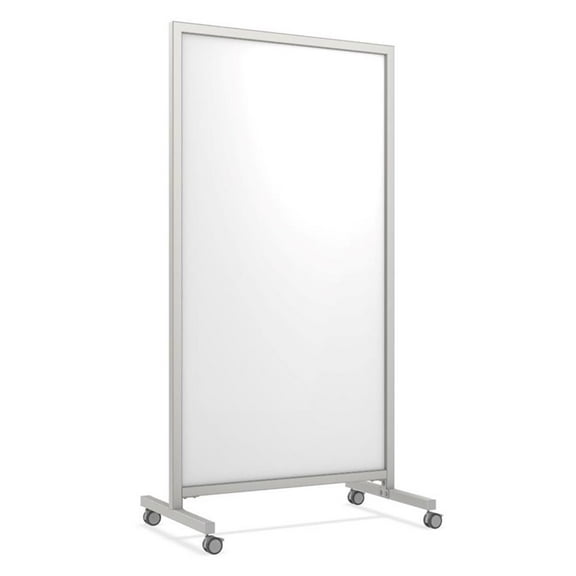 Ghent EZ Mobile Glassboard - Non-magnetic - 75in H x 38in W - White