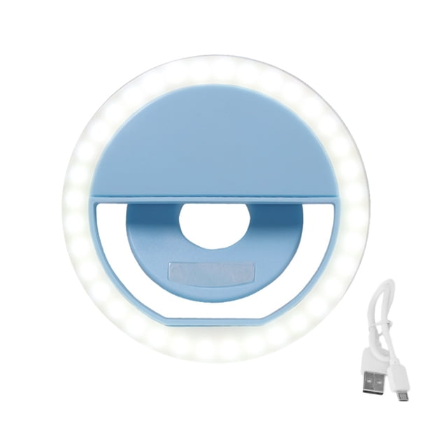 Lámpara LED Selfie Mini Luz de anillo de teléfono recargable Luz de noche para fotografía portátil, Azul sidaley EL001258-03