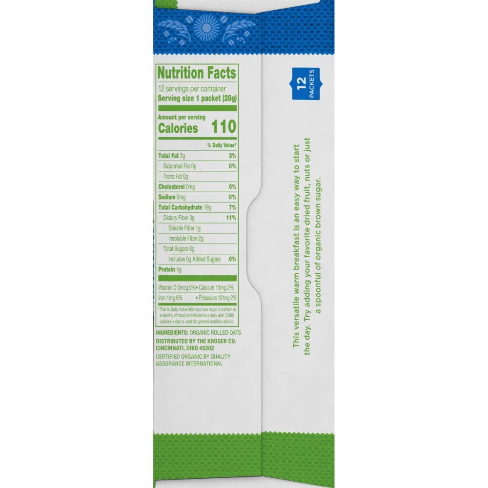 Simple Truth Organic Instant CCF19 Oatmeal 12 Ct (Pack of 2)