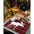 thumbnail image 6 of Christmas Placemats Set of 4, Moose Reindeer Place Mats Red Buffalo Check Plaid Snowflake Placemat Table Decoration for Kitchen Table Dinner Xmas Holiday Party Home Decor Indoor Outdoor 13x19 Inch, 6 of 9