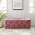 thumbnail image 2 of Modway Amour 48" Tufted Button Entryway Performance Velvet Bench in Dusty Rose, 2 of 5