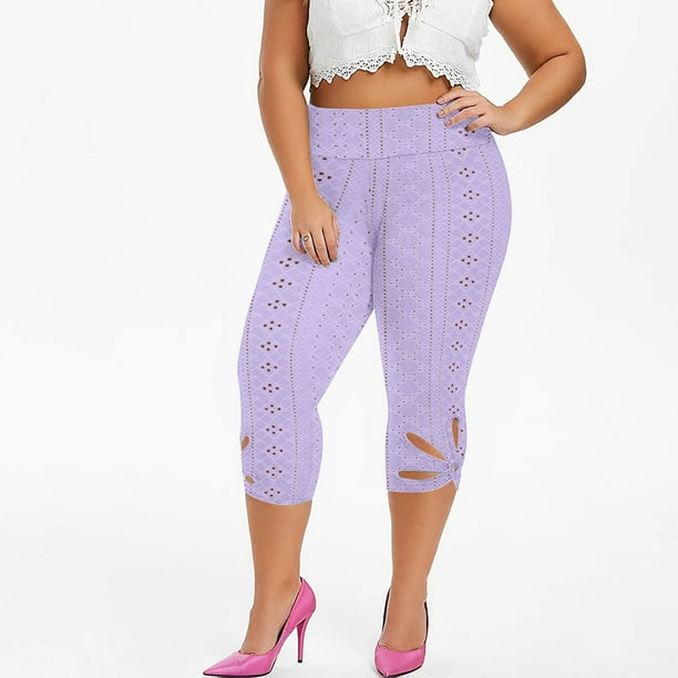 Plus Size Lavender And Mesh Yoga Pants Onlyliua Lace Leggings For