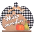 thumbnail image 1 of Letreros decorativos de otoño Hola, calabaza Otoño Halloween Acción de Gracias Calabaza de madera Decoración interior Chimenea y centro de mesa, 1 of 8
